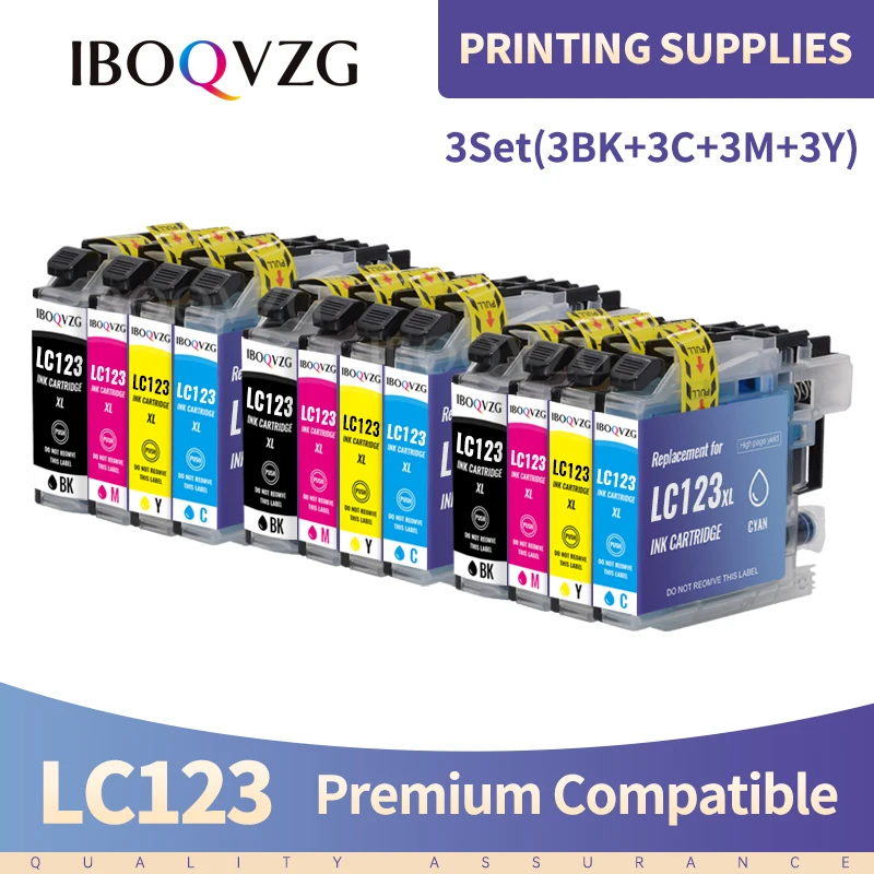 IBOQVZG Printer Cartridge LC123 LC123 Compatible Ink Cartridge For Brother LC123 MFC-J4510DW MFC-J4610DW MFC-J4410DW J4710DW