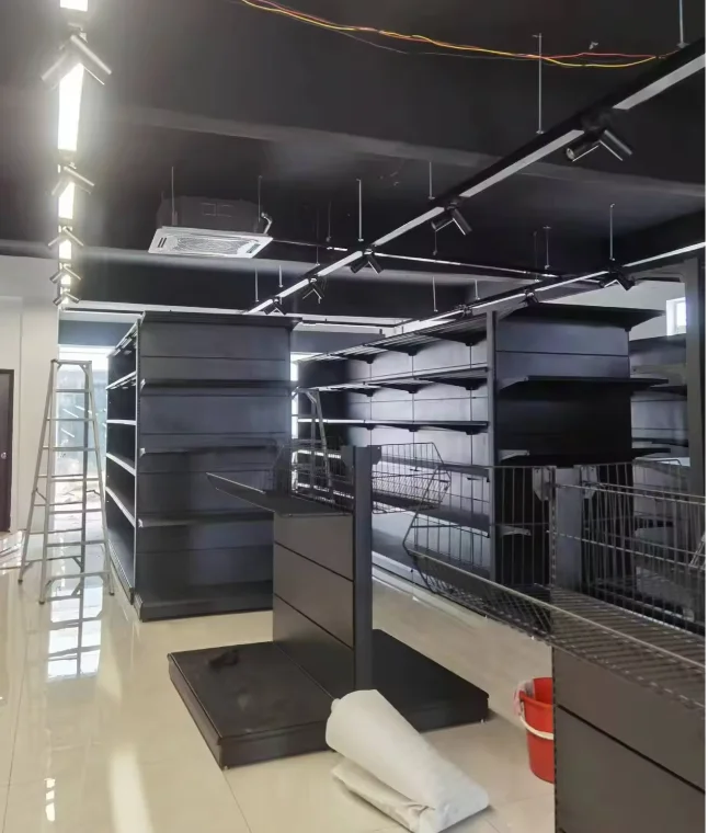 Modern Supermarket Shelving Heavy-Duty Metal Double-Sided Grain and Oil Racks Custom Size