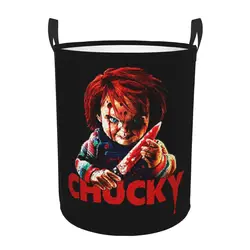 Custom Chucky Killer Horror Halloween Laundry Basket Foldable Large Clothing Storage Bin Child's Play Movie Baby Hamper