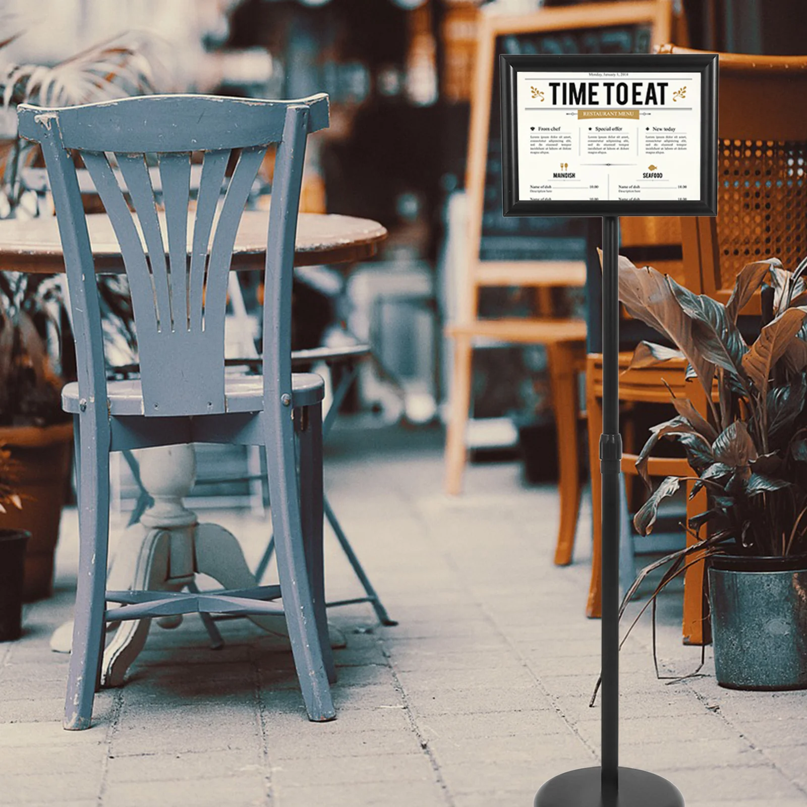 A4 Poster Display Stand Floor Standing Sign Holder Stainless Steel Pp Portable Outdoor Indoor Rack For Retailer