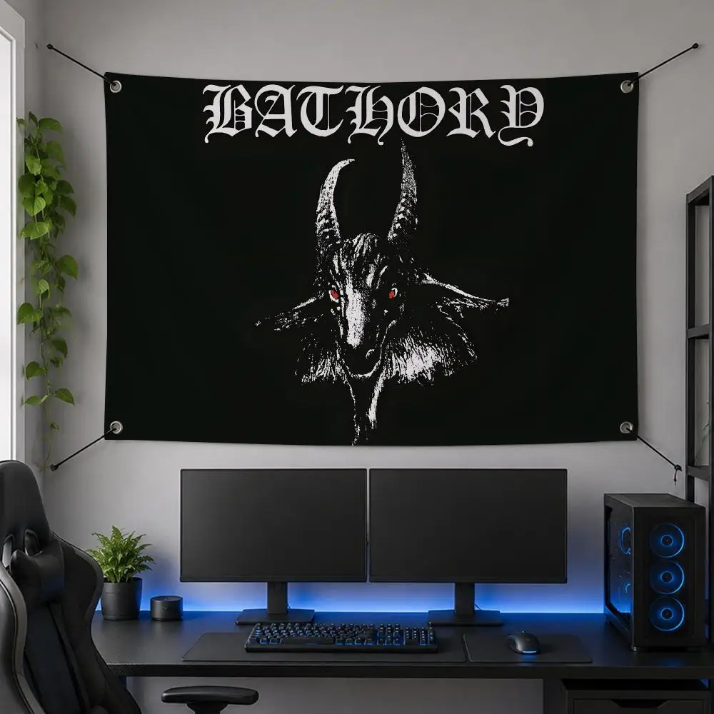 Band Black Metal B-Bathory Flags Flag Banner for Bedroom Dorm Party Home Living Room Game Room Gift