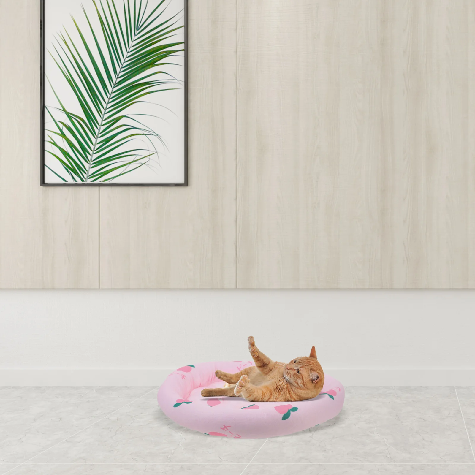 

2pcs Pet Ice Silk Pad Pink Cherry Cool Cushion Non Slip Thick Summer Bed Rabbit Hamster Mat Small Animal Supplies