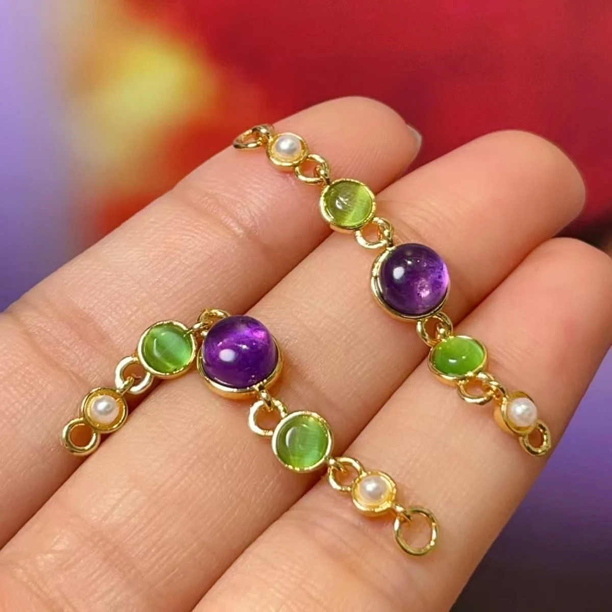 

2pieces/lot 6x40mm Natural Stone Connector A,methyst Charms for DIY Women Men Necklace Jewelry Making Accessories Supplies