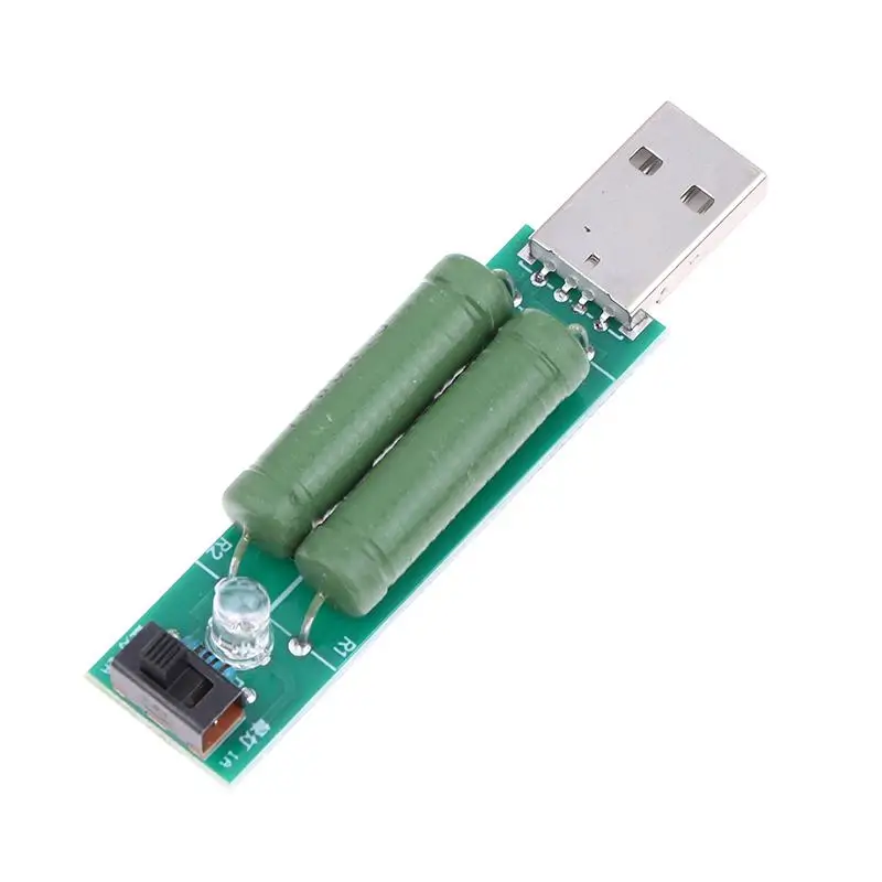 

USB Load Tester Mini Power Bank Discharge Resistor W/Switch 2A/1A Resistance Tester Module Digital Current Voltage Meter Tester