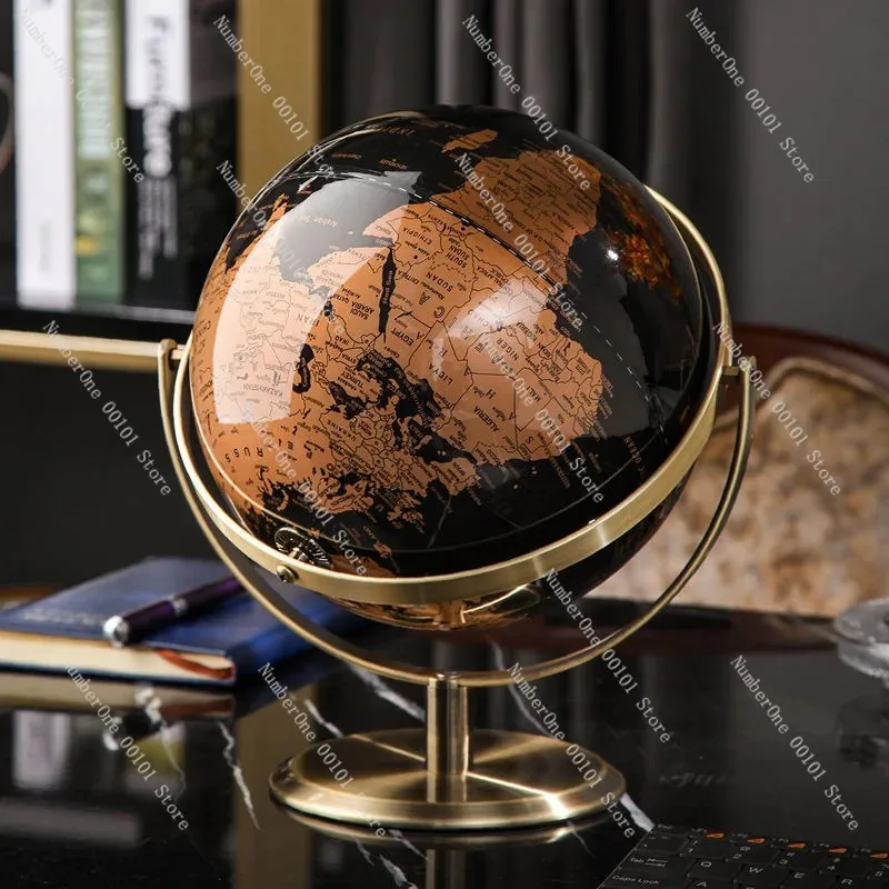 Modern Luxury Globe Ornament High End Home Decor for Wine Cabinet Office Study Tabletop Entryway Living Room