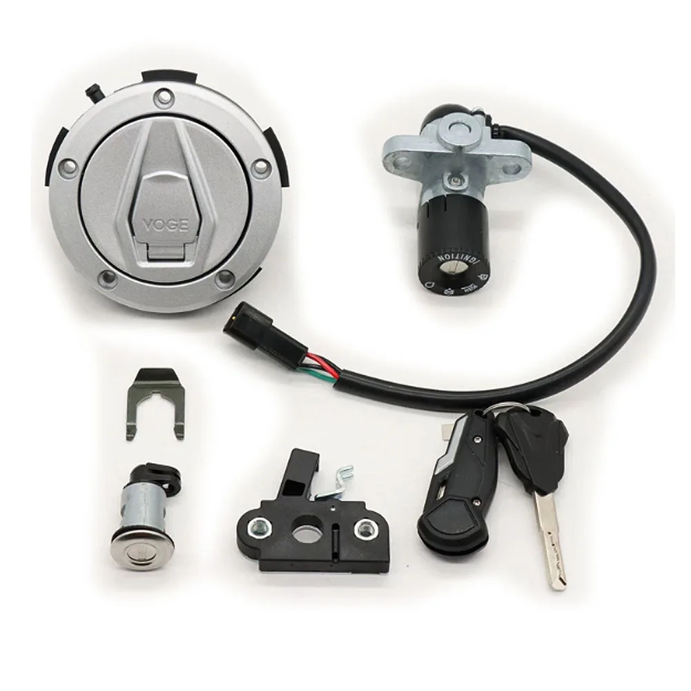 Motorcycle Ignition Switch Fuel Gas Cover Start Key Lock Seat Cushion Lock Set For LONCIN VOGE DS525X 525 DSX/LX500-X