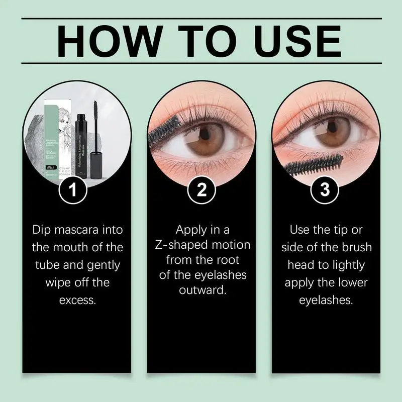 Mascara volumisant Tube Mascara à friser brosse Ultra-fine allonge les cils imperméable à séchage rapide Mascara à friser marron noir