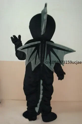 Black Dinosaur Mascot Costume Cartoon Animal Flying Dragon Cosplay Costume Birthday Movie Party Fancy Dress Character Carnival