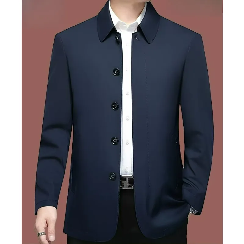 

Luxury Mens Jacket Comfort Business Casual Lightweight Coat Premium Single Row Button Urban Style Wear-resistant Autumn Coats