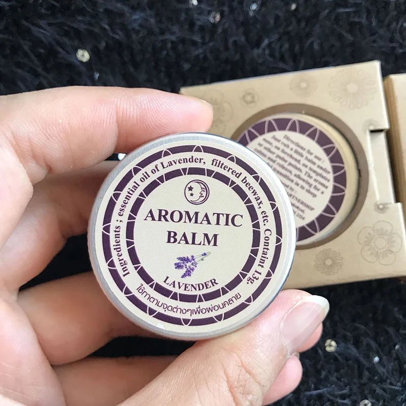 Lavender Aromatherapy Balm 15g Stress Relief Sleep Soothing Cream Essential Oil Insomnia Care for Women Men