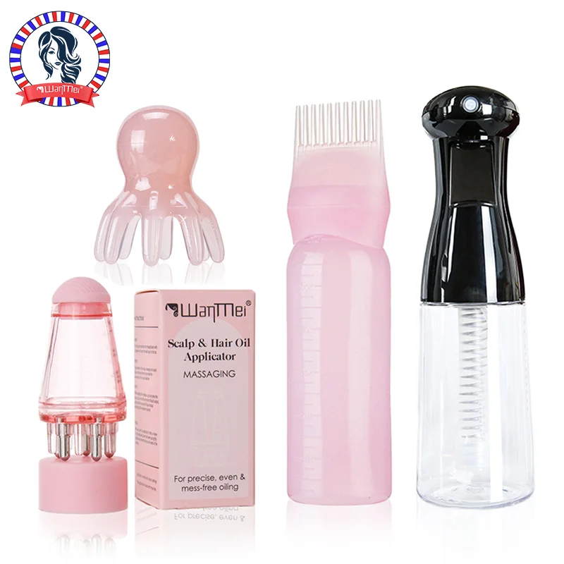 4 in 1 Scalp Hair Care Kit, Hair Oil Applicator, Scalp Massager Brush, Hair Spray Mist Bottle, Scalp Treatment Styling Tools