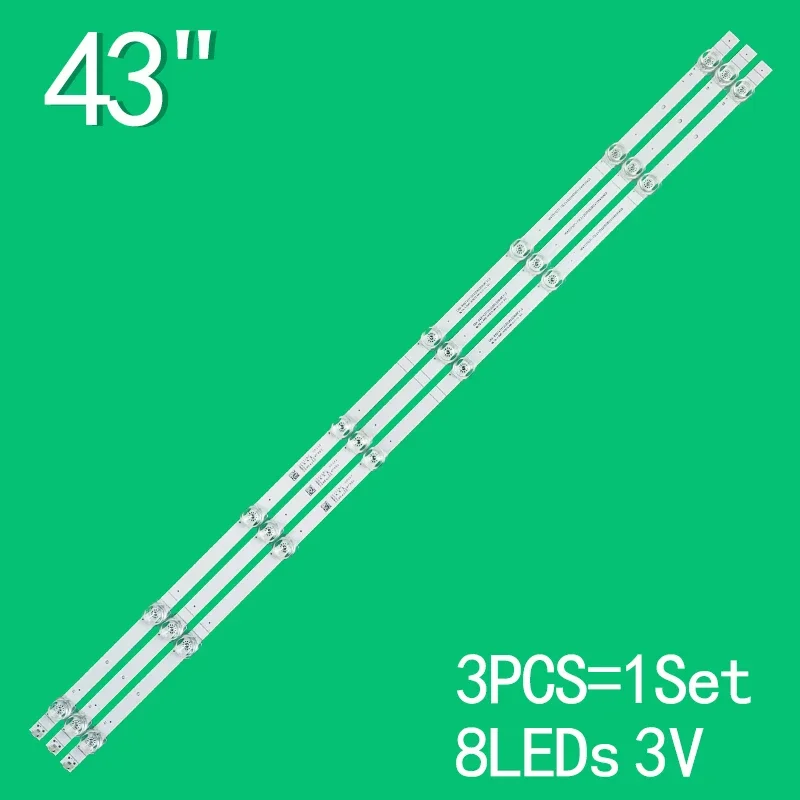 

LED Backlight Strip For 43A6G 43A6GV 43A7GV 43A6H CRH-BXBT43Y13030080309UREV1.0 HD425Y1U71-TOL2+2020092801+SVH430AG9 8LEDS 3V