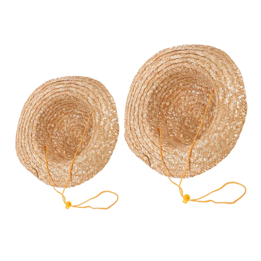 

2Pcs Straw Sun Hat Wide Brim Lightweight Breathable DIY Blank Design for Beach Camping Gardening Outdoor Summer