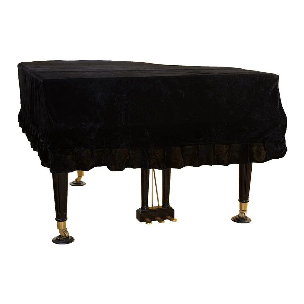 1x Velvet Piano Dust Cover Grand Piano Full Cover Furniture Anti-Scratch Protective Cover Washable Instrument Accessories