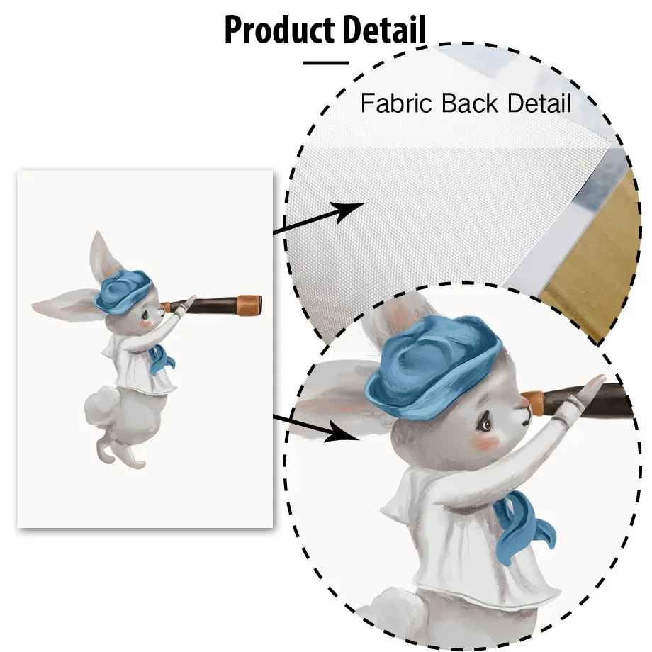 الشمال الملصقات والمطبوعات الكرتون جدار صور لطيف الكابتن الدب بحار أرنب الثعلب الرسم على لوحات القماش الجدارية للأطفال غرفة ديكور #4