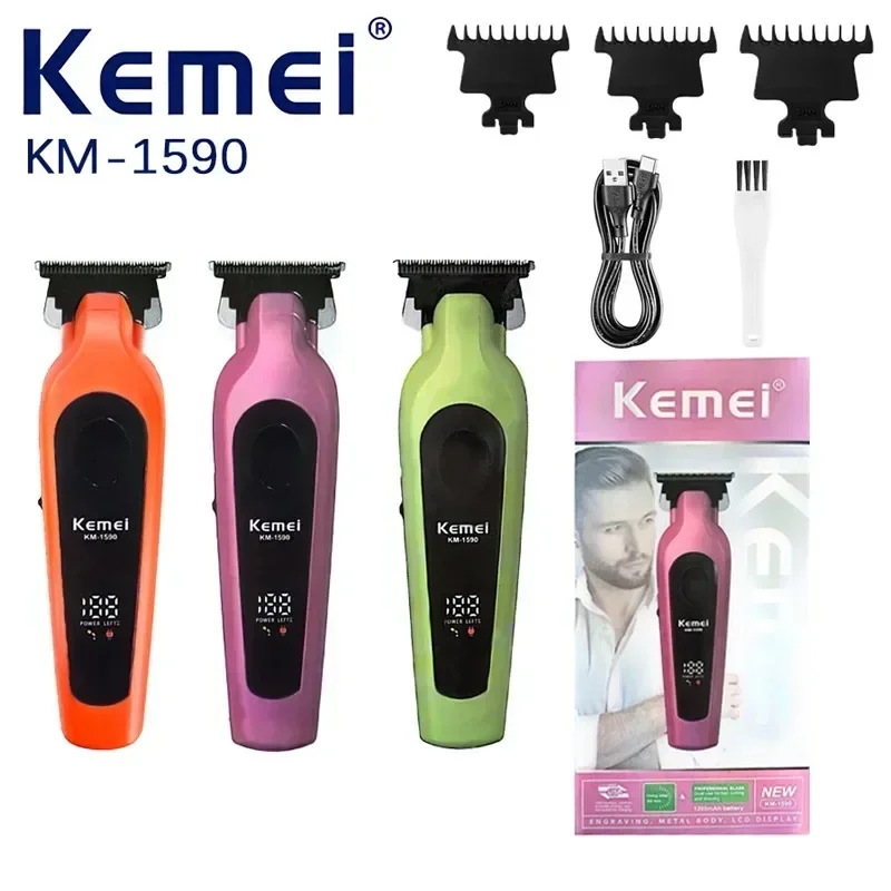 

Kemei KM-1590 Electric Scissor Electric Thruster USB Oil Head Carving Scissor Hair Salon Hair Clipper