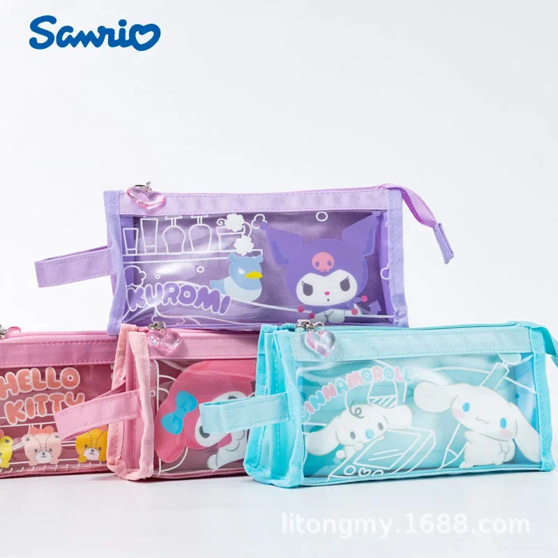 Sanrio Pencil Case Hello Kitty School Pencils Bags Melody Pouch Kawaii Kuromi Pen Box Supplies Stationery Cinnamoroll Organizer