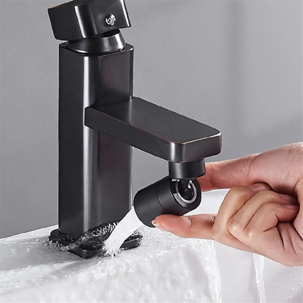 Kitchen Faucet Spray Head Filter Adjustable Rotary Splashback Tap Nozzle Bubbler Kitchen Sink Faucet Black