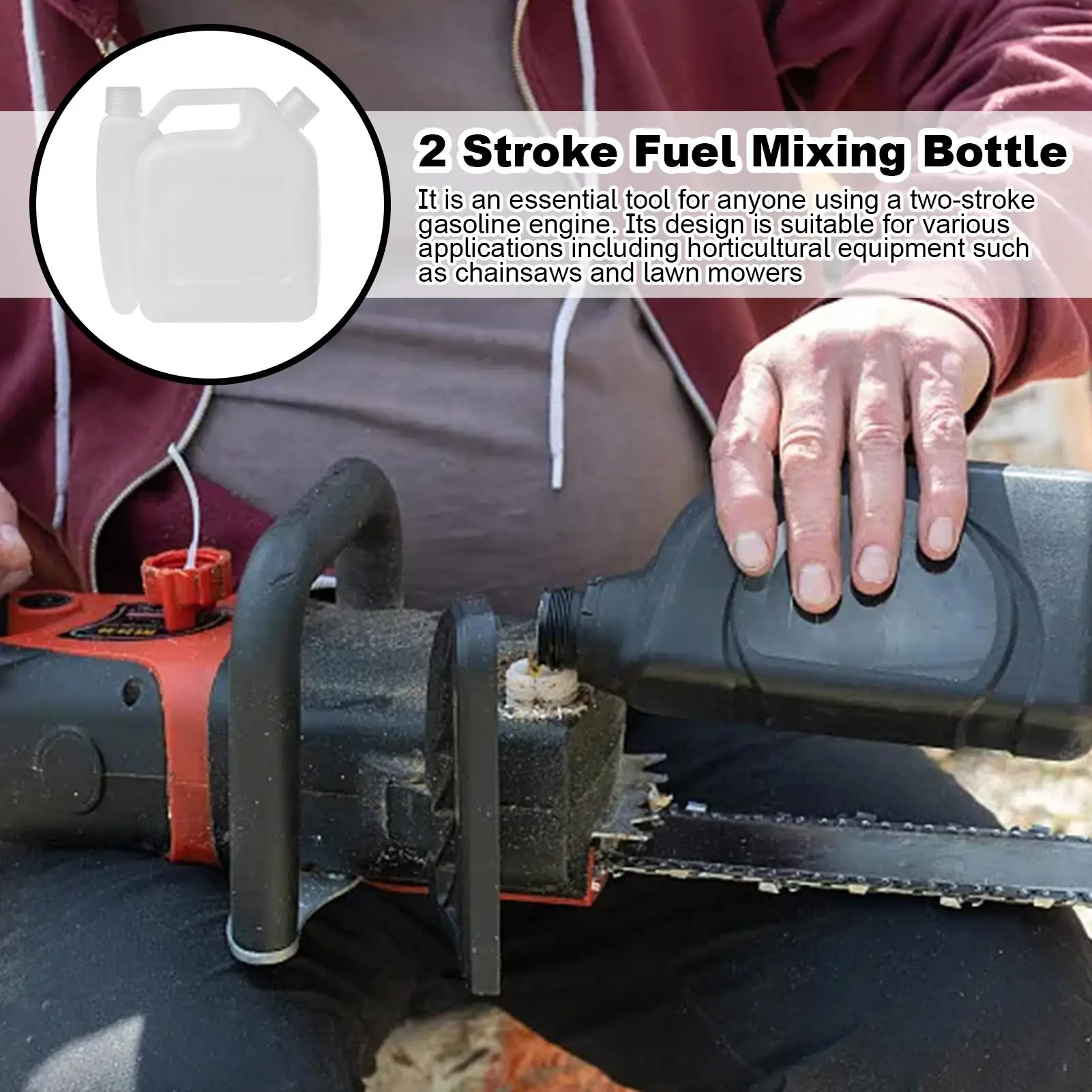 1pc Lawn mower Mixing bottle Holder Fuel petrol oil Portable 1.5L 25:1 50:1 Container For Chainsaw Trimmers High Quality