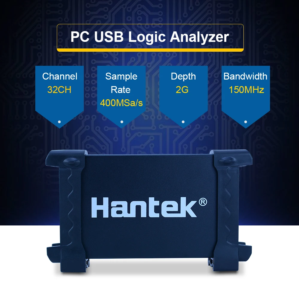 Hantek Digital Logic Analyzer 4032L 2Gbit Memory Depth 150MHz Bandwidth 32 Channel PC USB Oscilloscope US/EU Plug