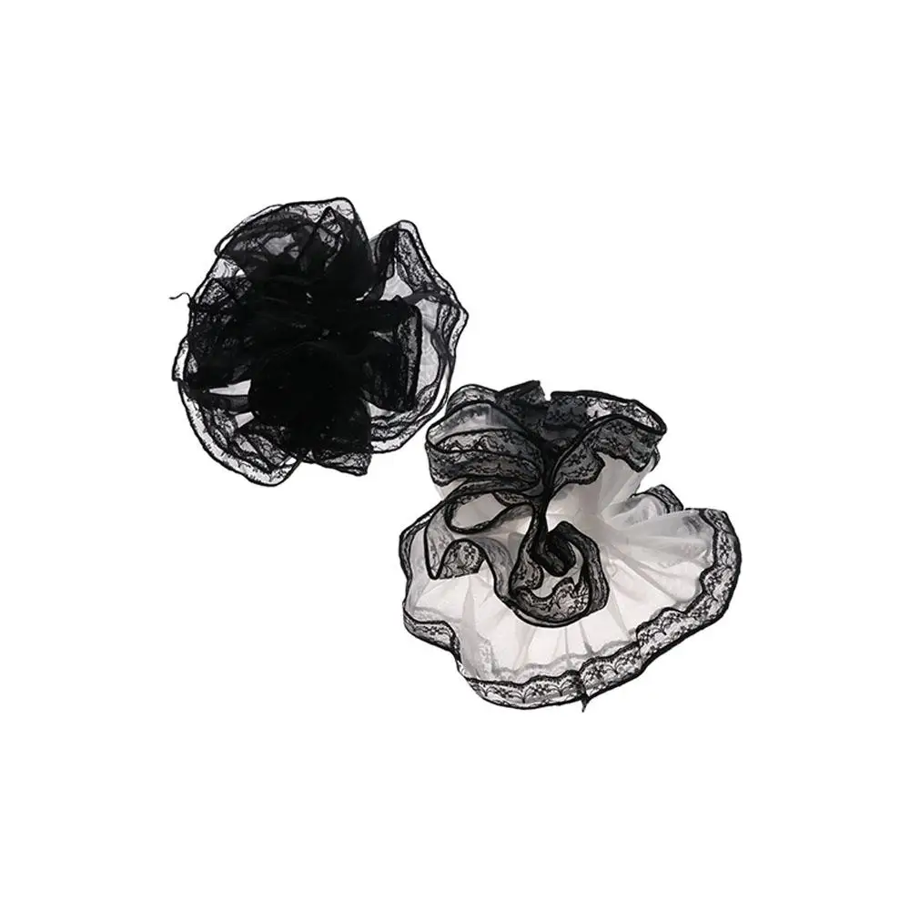 Кружевные резинки для волос с милым принтом, шифоновая резинка для волос, эластичная резинка для волос, головной убор в корейском стиле, веревка для волос для детей