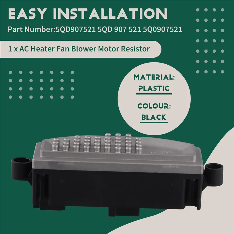 

Efficient AC Heater Fan Blower Motor Resistor Air Conditioning Regulator For VW Golf 7 MK7 A3 Octavia 5QD907521 5Q0907521