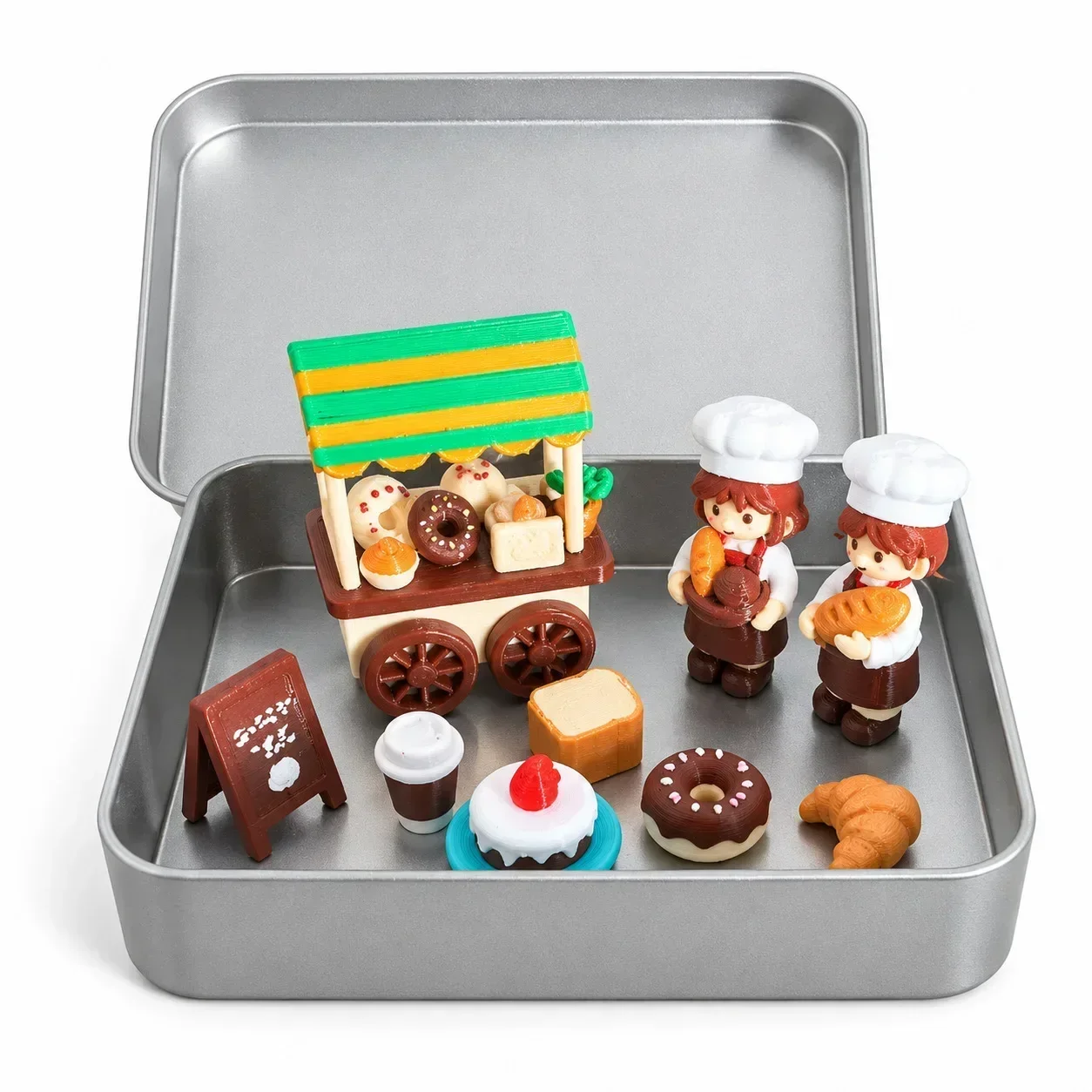 New cross-border explosion 3D printing miniature baking scene model mini chef figure simulation car ornament playing house