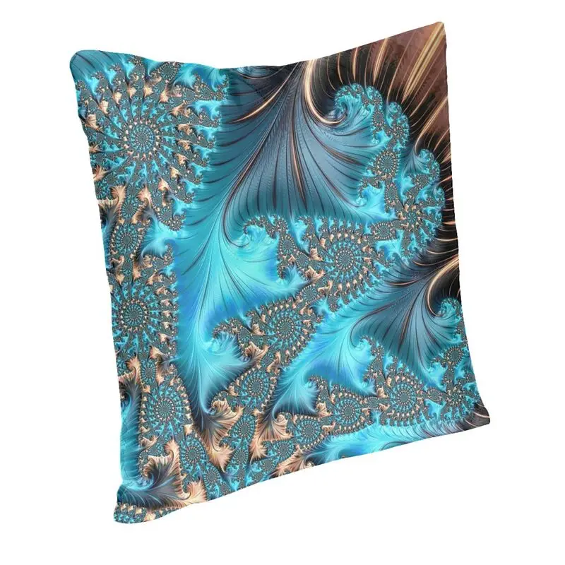 Geometric Patterns Turquoise Throw Pillow Case Home Decorative Elegant Copper Teal Fractal Thirteen Cushion Cover Pillowcover
