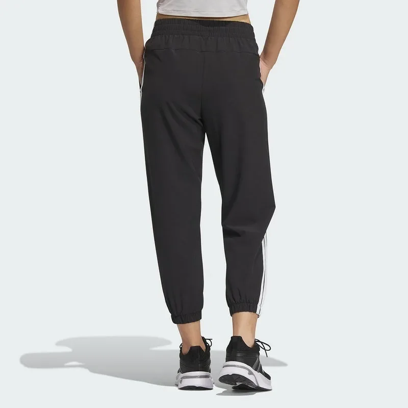 Adidas Women's Pants 2026 Spring and Summer New Three-stripe Corset Sweatpants Casual Pants Nine-point Pants JZ2173