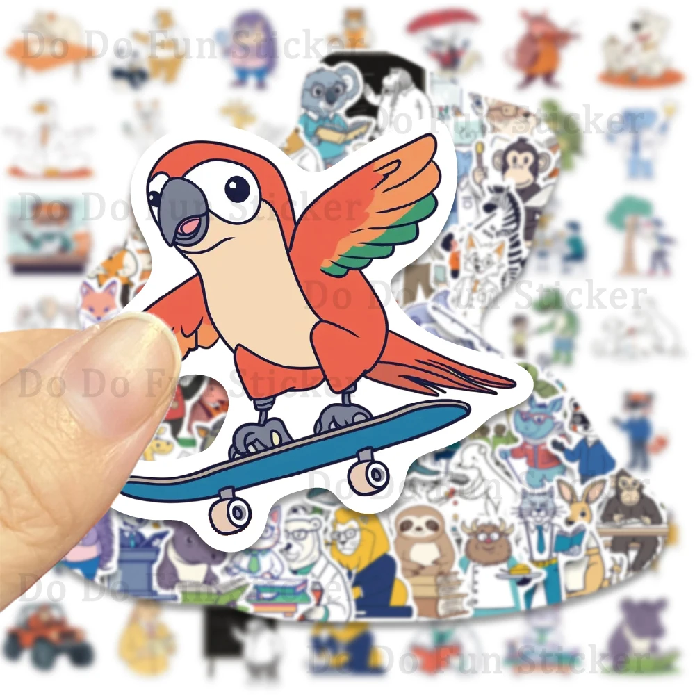 50 pçs dos desenhos animados aprendizagem criativa amor leitura animal tiantuan adesivos à prova dwaterproof água decoração caixa de papelaria portátil caso do telefone