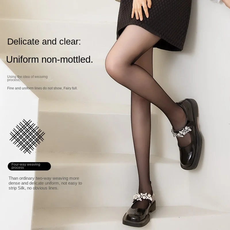 Sheer Black Pantyhose Denier Run-Resistant Non Slip Waist Ultra Thin Tights For Women With Comfort Toe Multiple Styles (15D/80D)