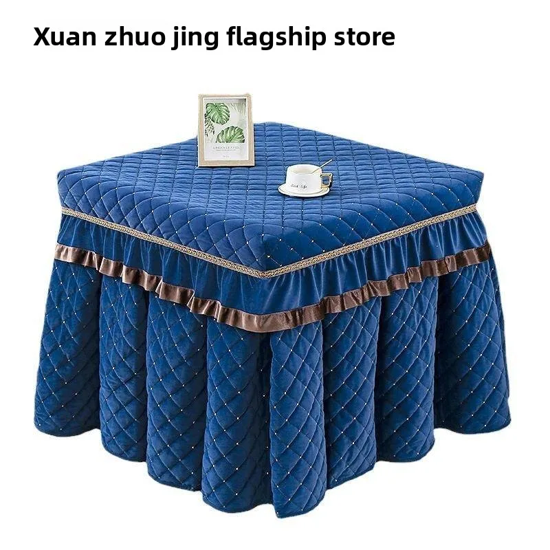 Thickened Cotton Square  Hotplate Mat Heat Preservation Tablecloth Warmth Added Home Fabric Artistic Style Dustproof