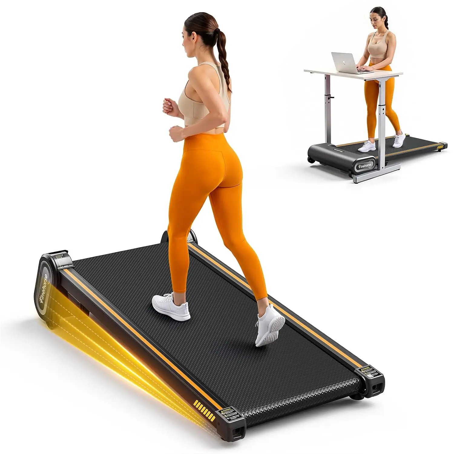 Walking Pad 13% Auto Incline 330LBS Under Desk Treadmill 2.5HP Motor LED Display Remote Control Home Office, Customized