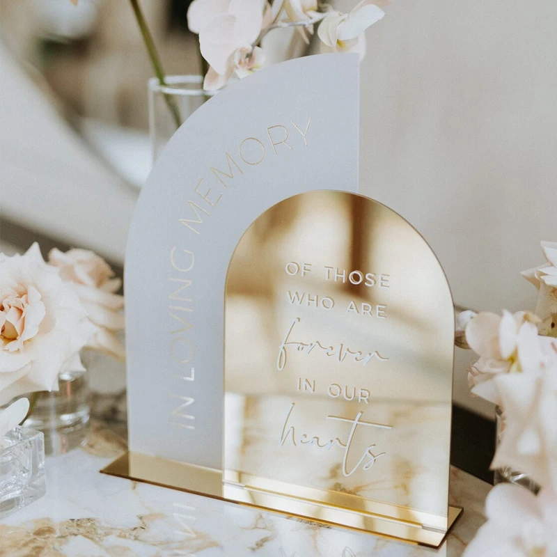 In Loving Memory Sign,Gold Mirror Wedding Memorial Sign,Wedding Memory Table Decor,Wedding Table Sign