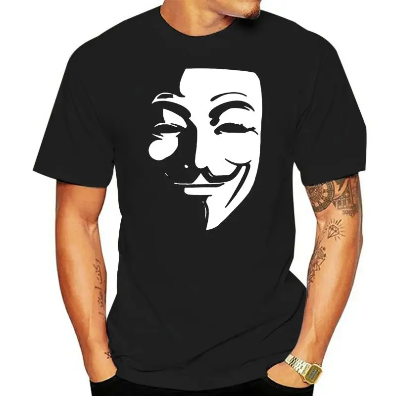 Summer V for Vendetta Anonymous Guy Fawkes Mask Men T Shirts O Neck Short Sleeve Vintage Tops Male Tees Tshirts   Holi Ok