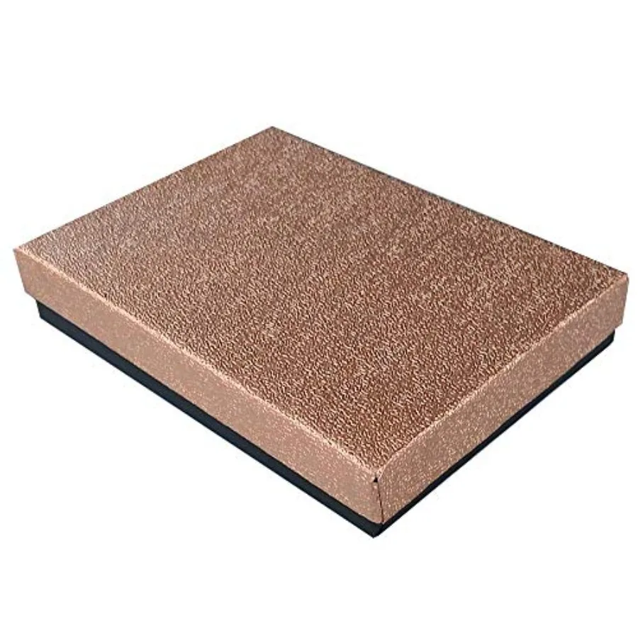 

Rose Gold Cotton Filled Jewelry Packaging Gift Boxes 100 Per Pack 5-3/8 x 3-7/8 x 1H