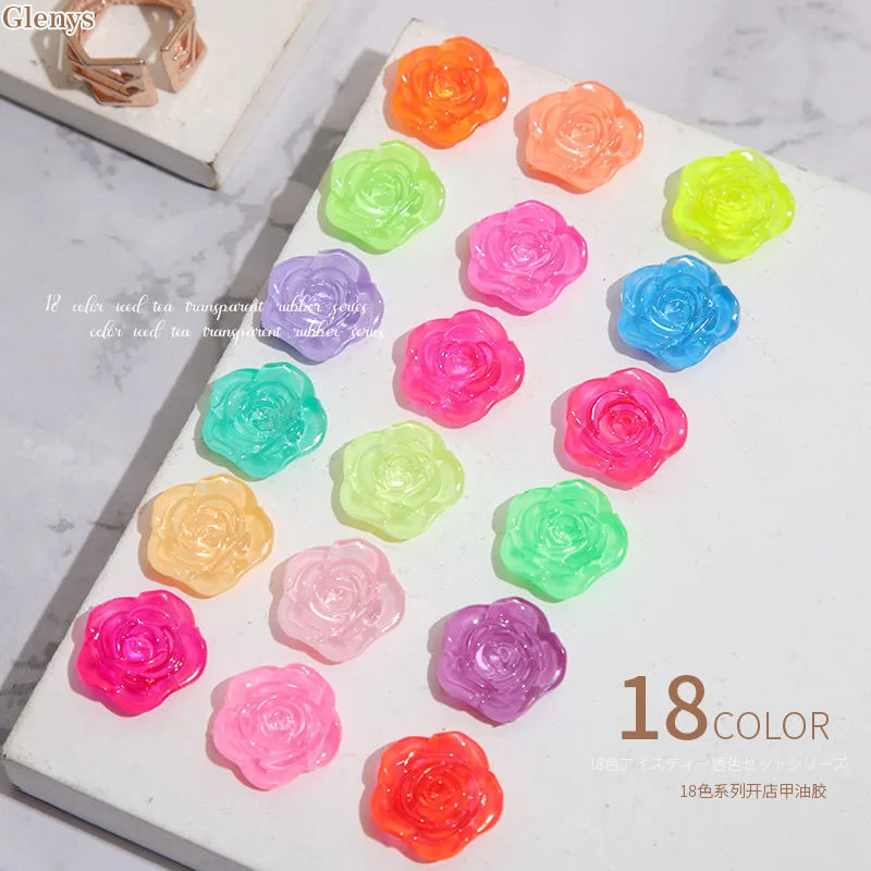 Glenys 18 لون طلاء الأظافر الغراء شعبية شبه دائمة الغمر هلام بطاقة اللون الأشعة فوق البنفسجية LED صالون الأظافر مجموعة الورنيش الفنية