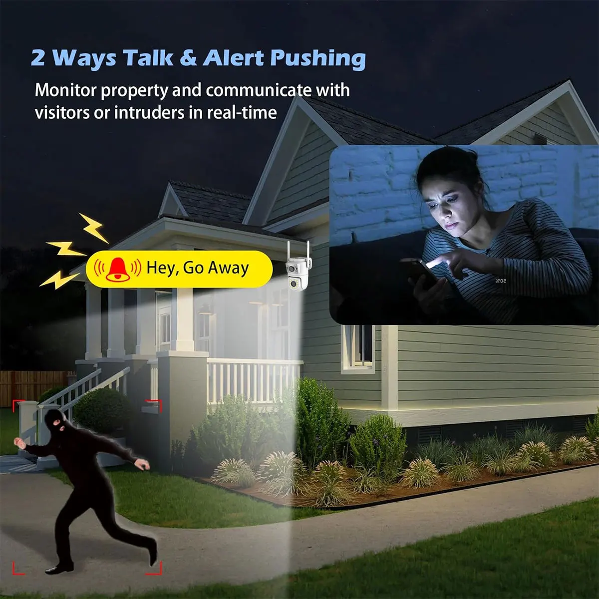 8MP V360Pro APP Dual เลนส์ไร้สาย PTZ Alarm กล้องโดม IP สี AI Humanoid Detection Home Security กล้องวงจรปิด Baby Monitor