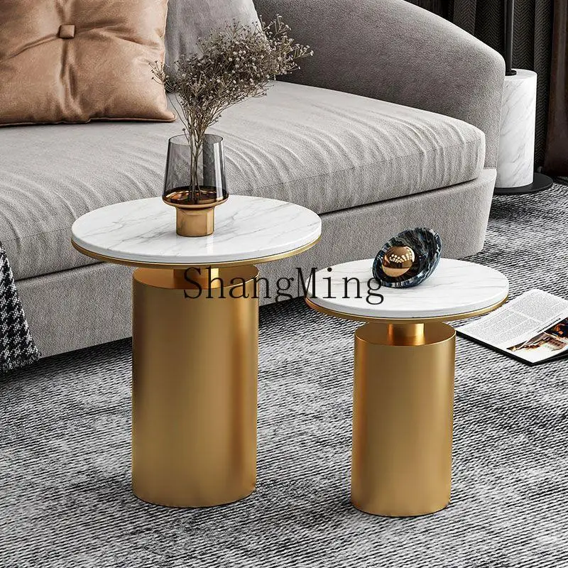 FG good-looking Light Luxury Side Table Rock Board Corner Table Modern Cabinet Balcony Small Round Table Bedside Coffee