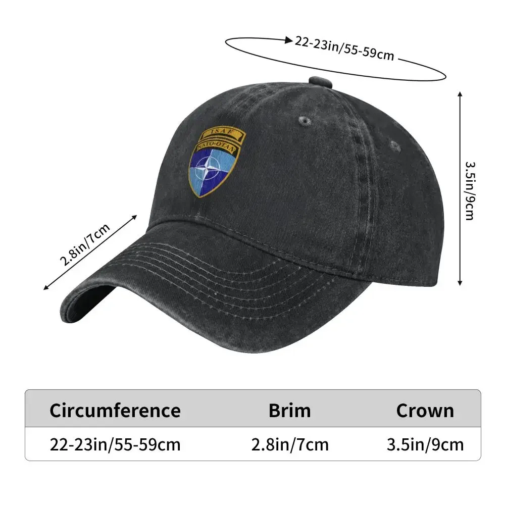 Unisex International Security Assistance Force, ISAF NATO-OTAN Baseball Cap, Chapéus De Algodão, Cowboy Caps