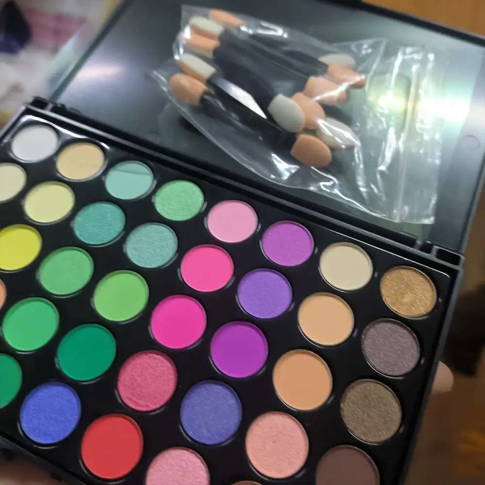 40 farben Solide Ombre Nagel Pulver Lidschatten-palette Set Französisch Gradienten Perle Rand Nagel Pigment für Party Gesicht Make-Up Reiben Staub