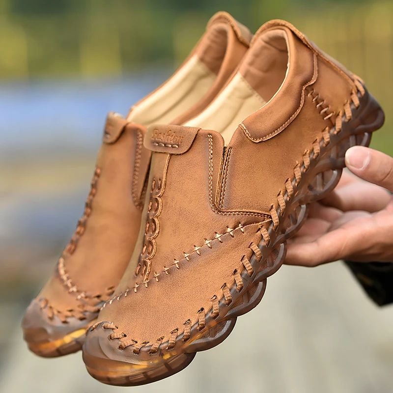 

Luxury Men Shoes Spring Autumn New Fashionable Anti Slip Soft Bottom Hand Sewn Breathable Large Size (38-46) Shoes