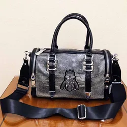 Luxury Brand Woman's Handbag Female Fashion Diamonds Messenger Bag 2022 New Ladies Shiny Rhinestone Boston Satchel Shoulder Bags