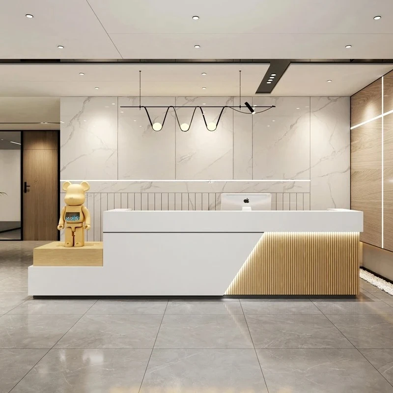 

Простая стойка регистрации компании, стойка регистрации, вестибюль отеля, роскошная стойка, магазин одежды, касса, бар красоты