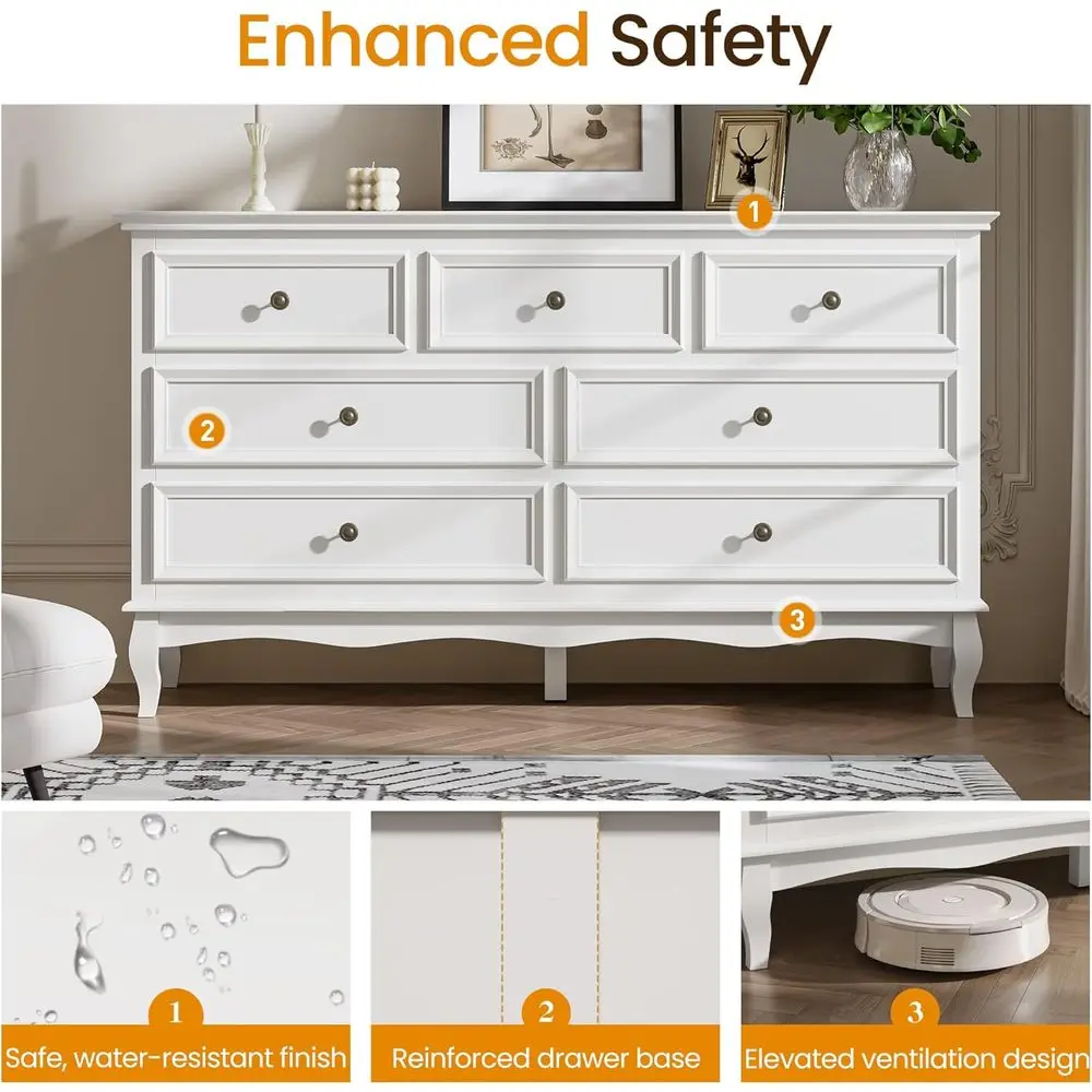 Solid Wood Bedroom Chest with Painted Finish and Storage Cabinet for Living Room or Hallway