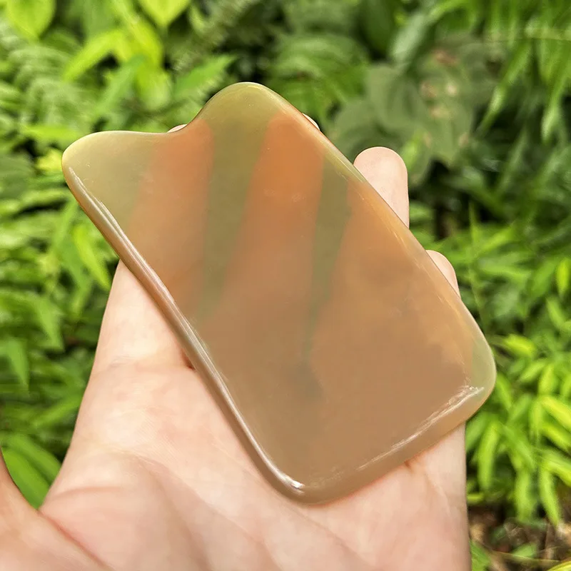 Natural White Horn Scrapping Plate Facial Special Gua Sha Scraping Massage Tool Muscle-Poking Stick Beauty Bar Eye Massage Unive