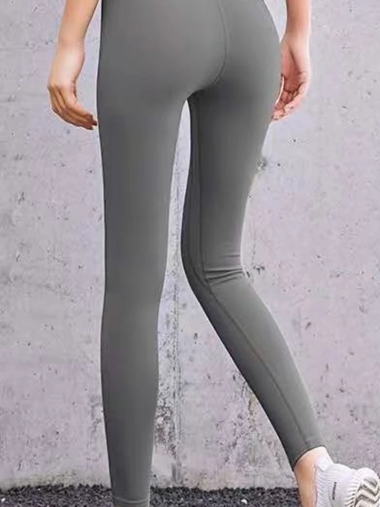 Leggings até o tornozelo feminino chique abdômen correndo casual senhoras sólido simples all-match confortável cintura alta magro respirável