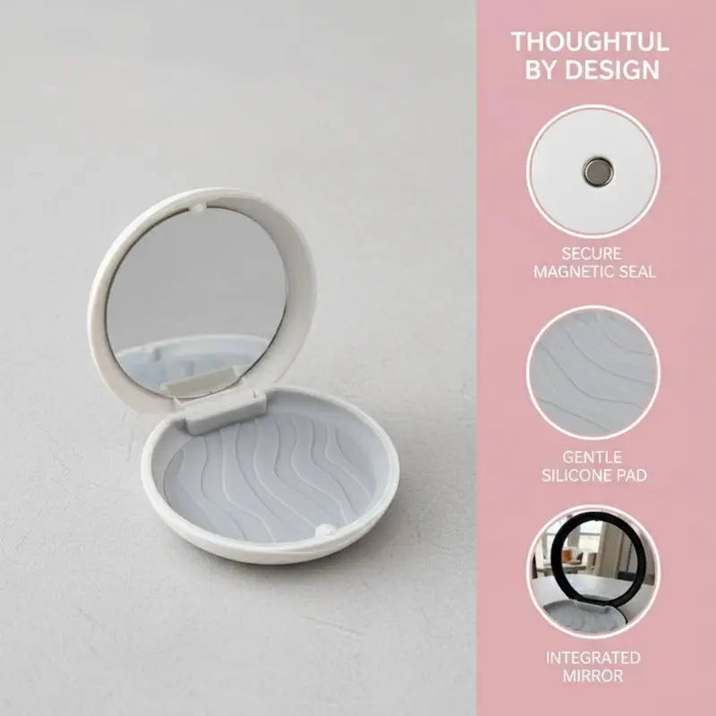 Dental Invisible Bracess Retainer Case Magnetic Portable Mouth Guard Denture Storage Box Tooth Case With Mirror Travel