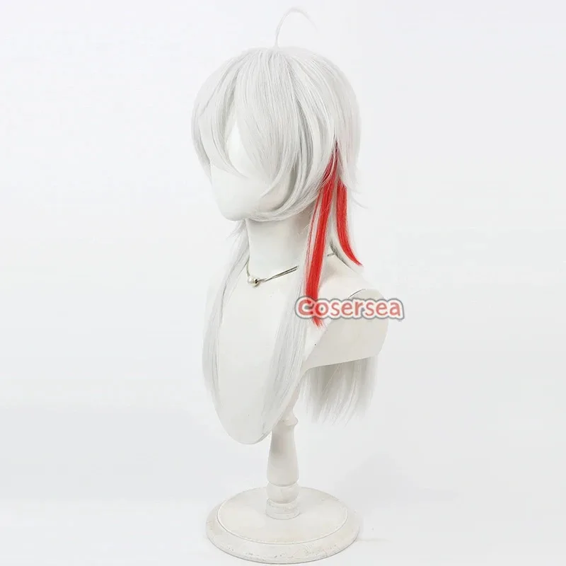 Cosersea Zani تأثيري الباروكات لعبة Wuthering موجات Zani 55 سنتيمتر طويل مستقيم الفضة الأبيض مختلط شعر مستعار أحمر الشعر الاصطناعية مقاومة للحرارة #3