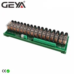 GEYA NGG2R 16 Channel Relay Module with Fuse Protection 12VDC 24VDC Relay PLC 1NO1NC